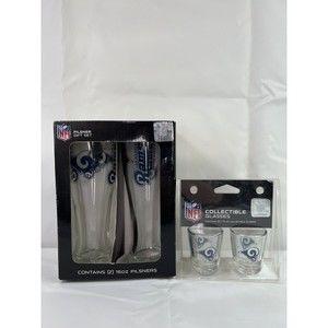 NFL Los Angeles Rams Contains‎ Pilsners & Shot Glass Collectible Gift Set NIB